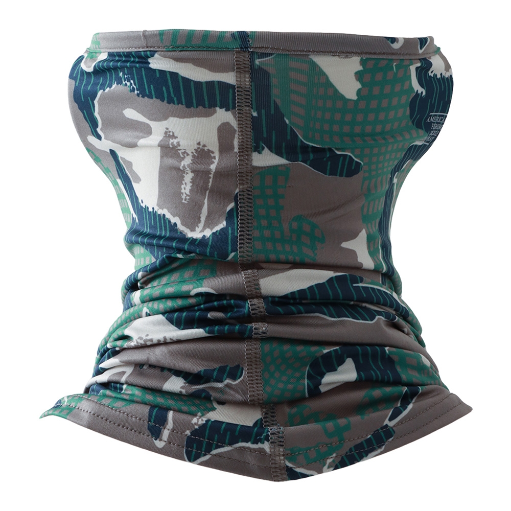 AFTCO UPF40+ Sun Mask Neck Gaiter Nukam Green Camo