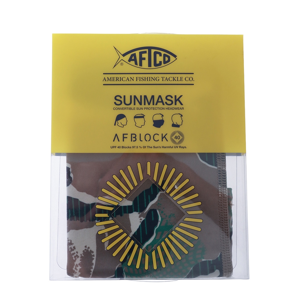AFTCO UPF40+ Sun Mask Neck Gaiter Nukam Green Camo