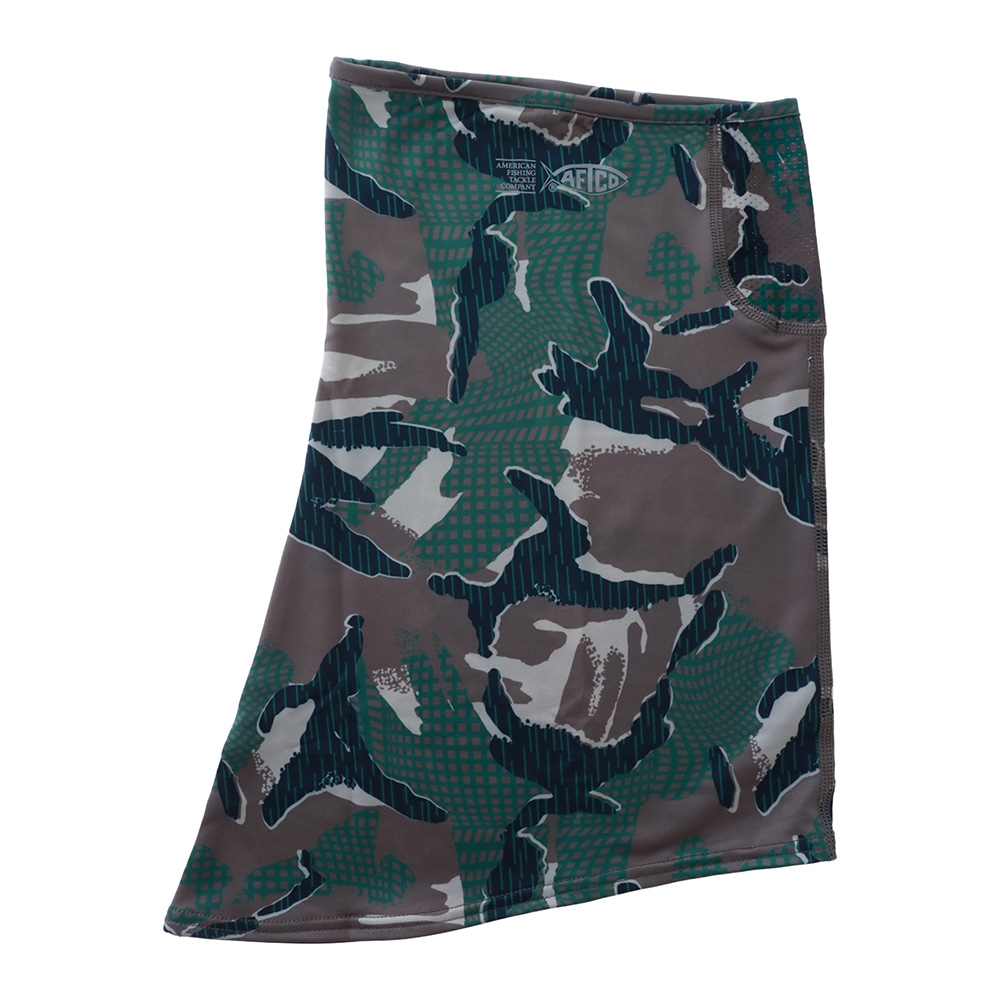 AFTCO UPF40+ Sun Mask Neck Gaiter Nukam Green Camo