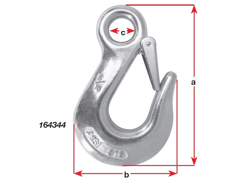 Stainless Steel Eye Snap Hooks - 90mm