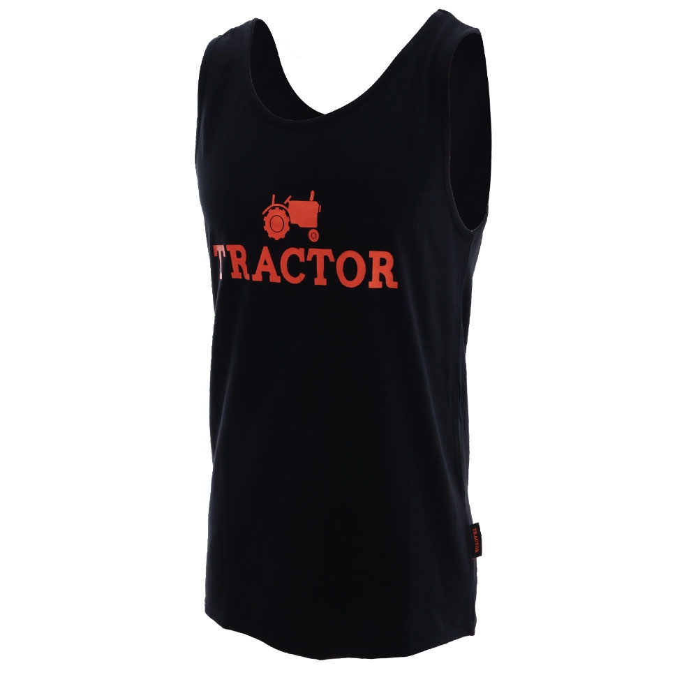 Tractor Outfitters Singlet Black/Orange Medium