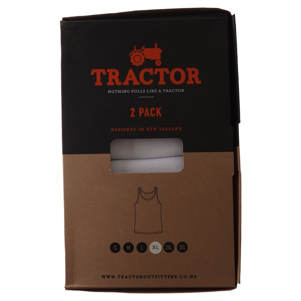 Tractor Outfitters Boxed 2-Pack Singlet White XL