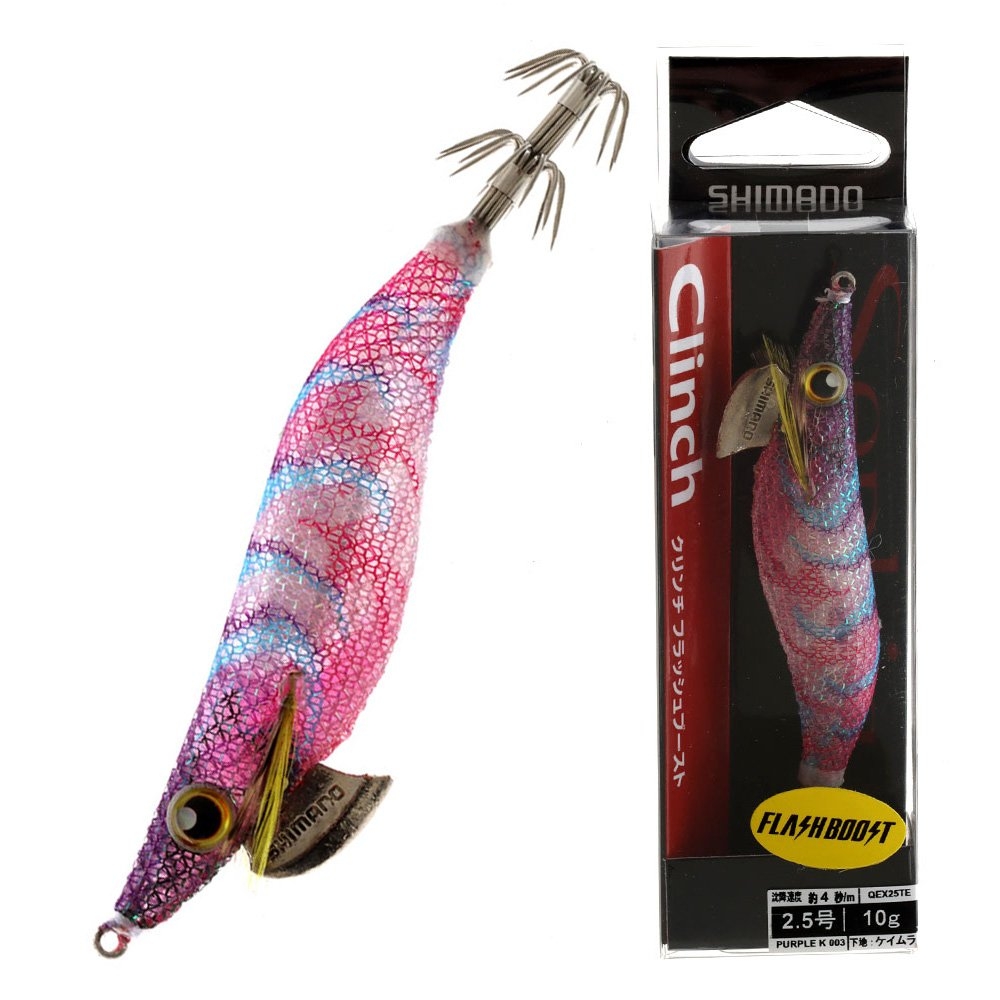 Shimano Sephia Clinch FlashBoost Squid Jig Size 2.5 10g Purple Keimura