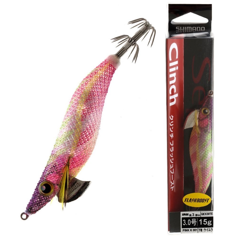 Shimano Sephia Clinch FlashBoost Squid Jig Size 3.0 15g Pink Keimura