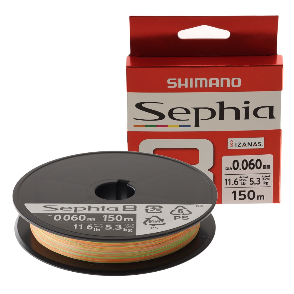 Shimano Sephia 8 Multi-Colour Egi Braid 150m 11.6lb