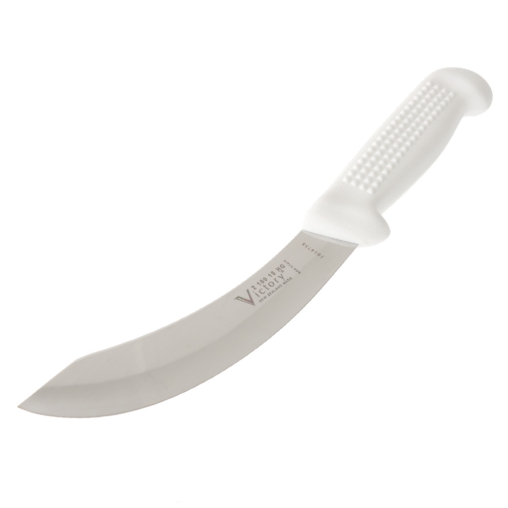 Victory 2/100 Hollow Ground Skinning Knife White Handle 15cm 16mm