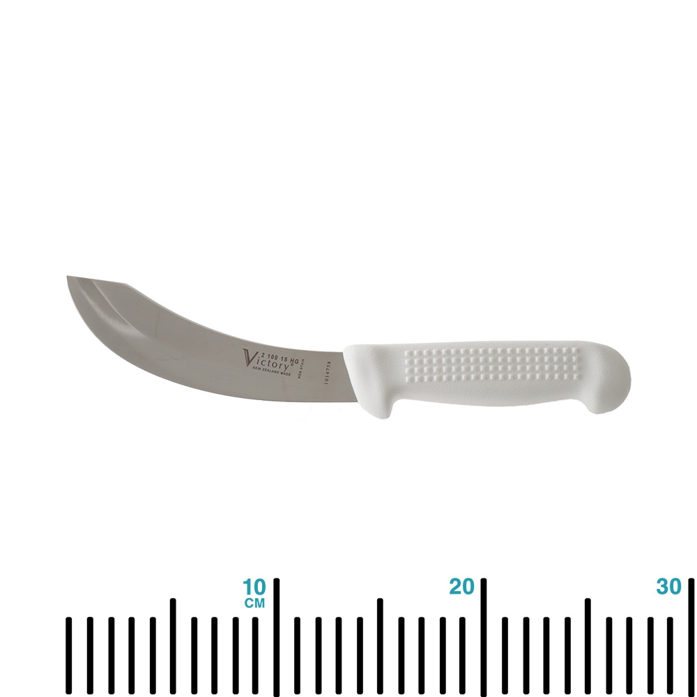 Victory 2/100 Hollow Ground Skinning Knife White Handle 15cm 16mm