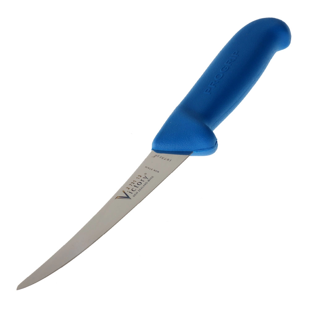 Victory 2/731 Round Tip Boning Knife Blue Handle 13cm Victory 2/731 Round Tip Boning Knife Blue Handle 13cm