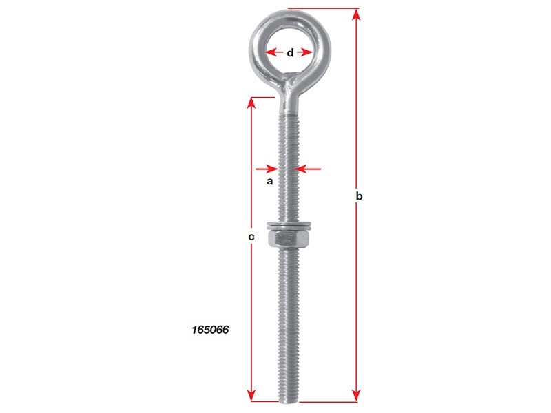 Stainless Steel Eye Bolts - M8 118x85x17mm