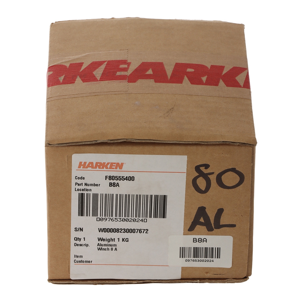 Harken Classic 8 Plain-Top Winch Black Anodised Aluminium