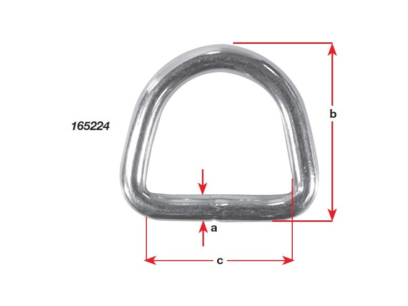 Stainless Steel D Ring 5x55x50mm