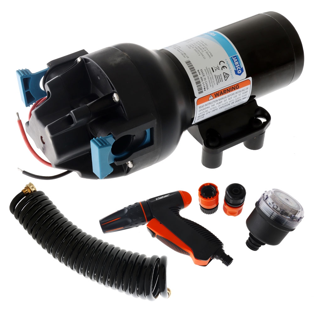 Jabsco Hotshot HD6 Washdown Kit 12V 22.7L 70PSI with Hose Coil