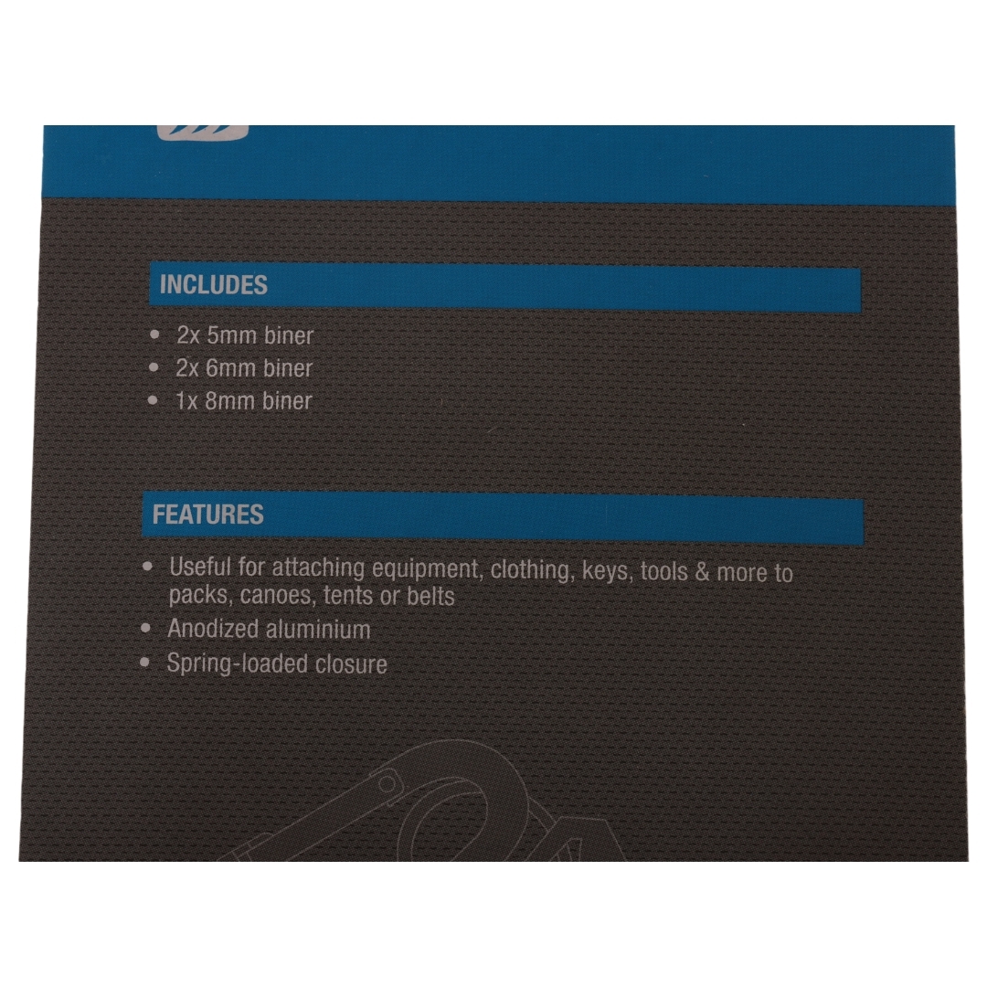 Campmaster Spring-Loaded Carabiners 5-Pack