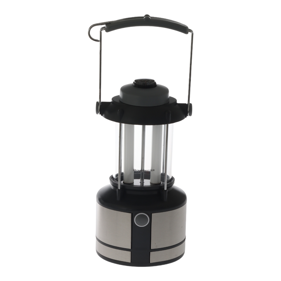 Campmaster Twin 4W Fluoro Camping Lantern with LED Night Light and Compass