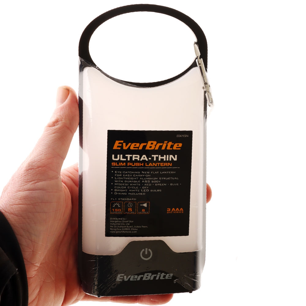 Everbrite Ultra-Thin Slim Push LED Lantern - Seconds Product - Leaky Batteries
