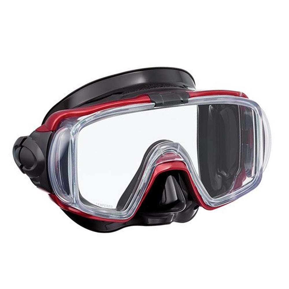 TUSA Sport Visio Tri-Ex Adult Dive Mask Black/Metallic Dark Red