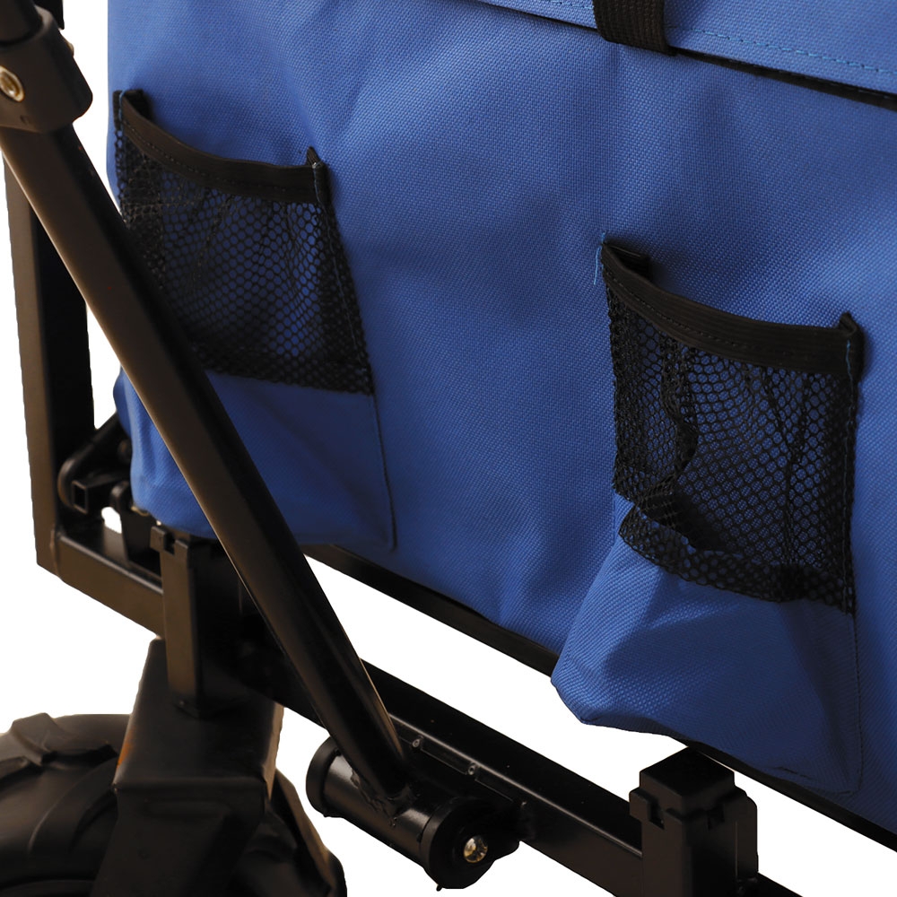 Folding Beach Cart Trolley Blue - 80kg Capacity