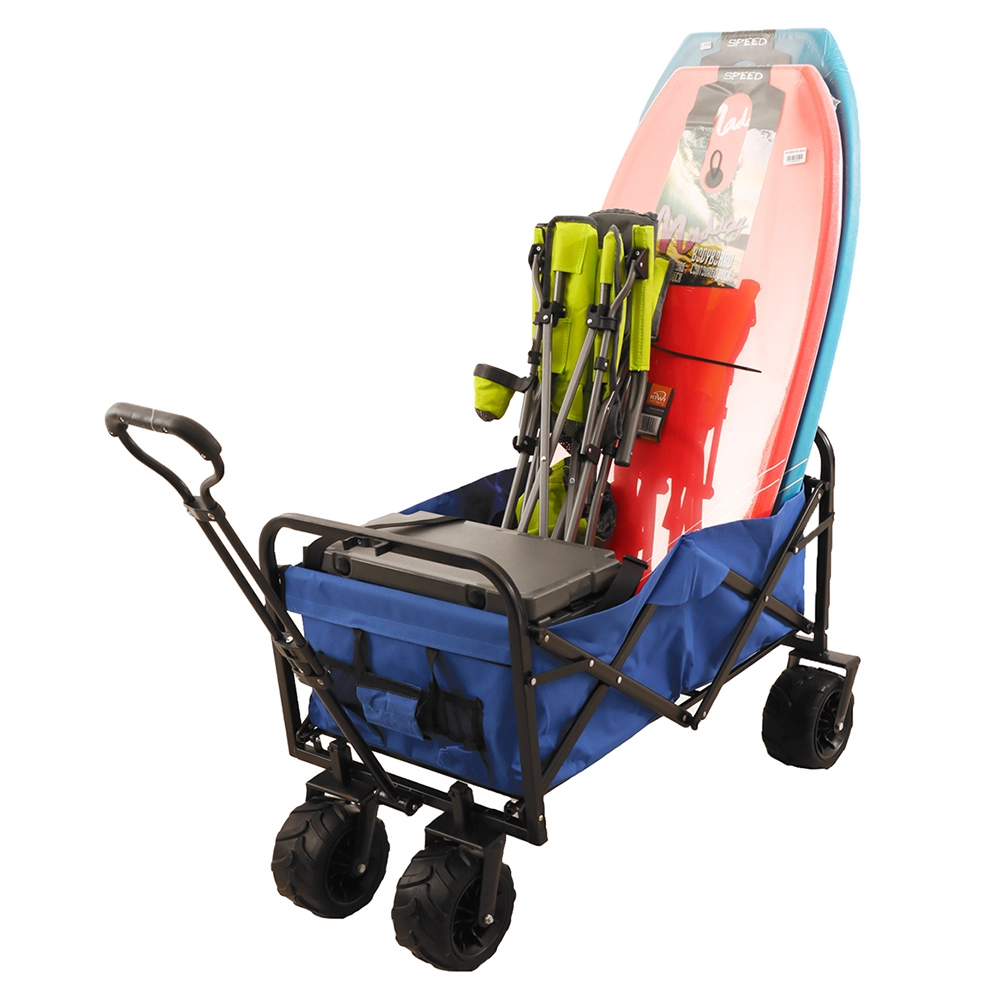 Folding Beach Cart Trolley Blue - 70kg Capacity Folding Beach Cart Trolley Blue - 70kg Capacity