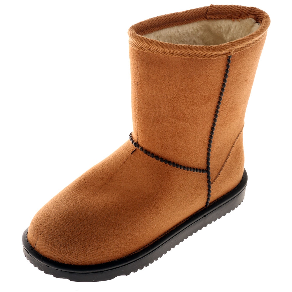 Suede Slipper Boots Tan Womens US6