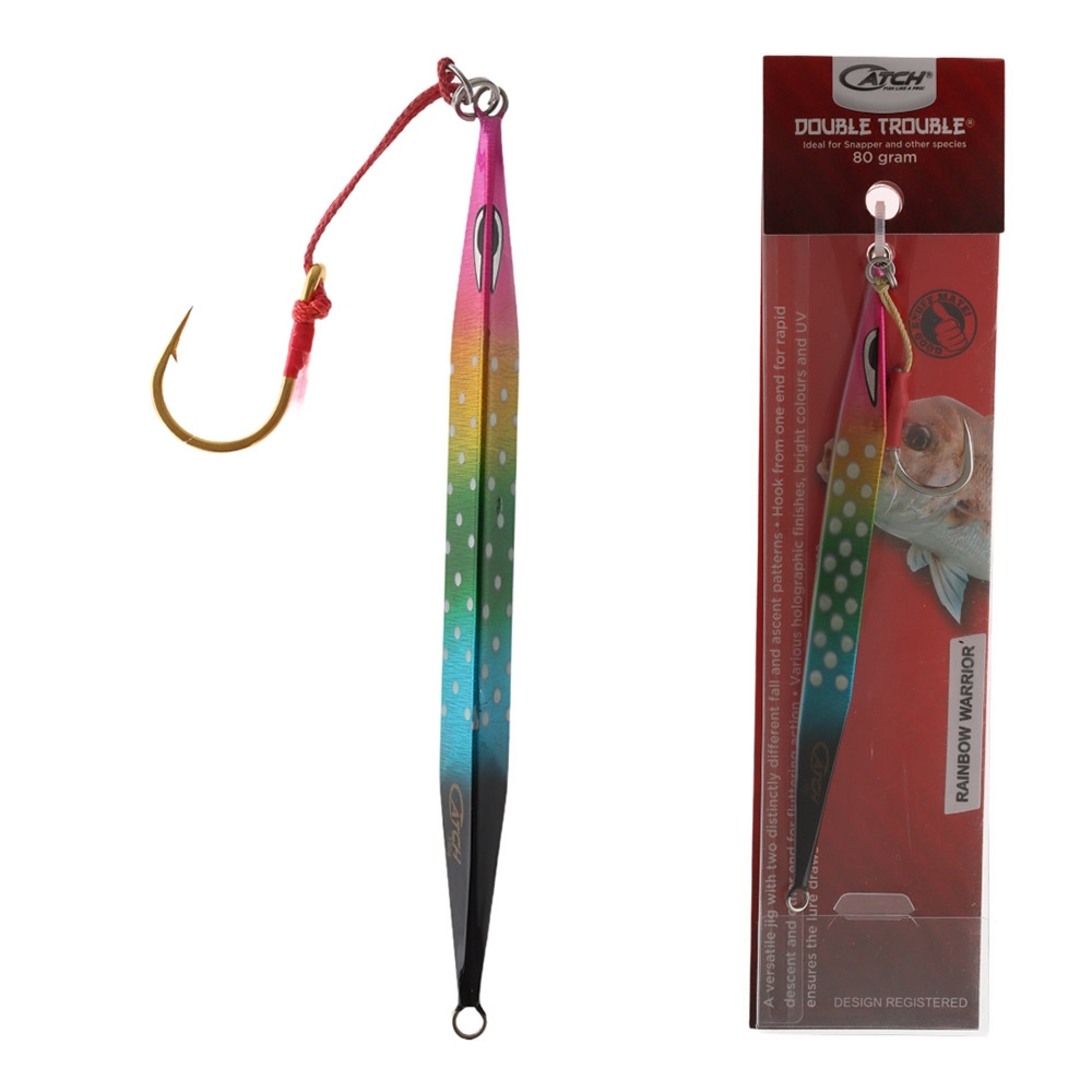 Catch Double Trouble Jig 80g Rainbow Warrior