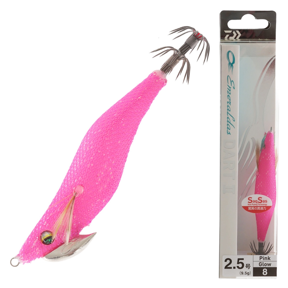 Daiwa Emeraldas Dart II Squid Jig 2.5 100mm Luminous Pink