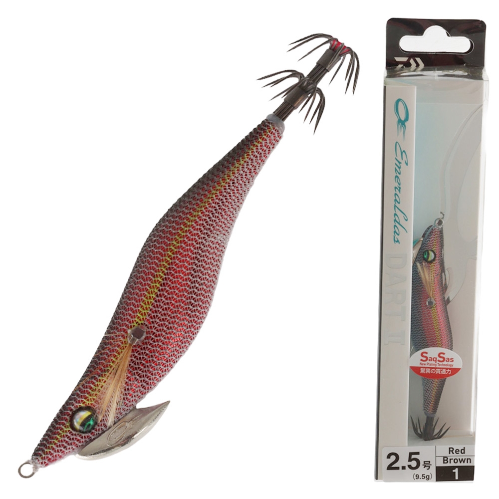 Daiwa Emeraldas Dart II Squid Jig 2.5 100mm Red Brown