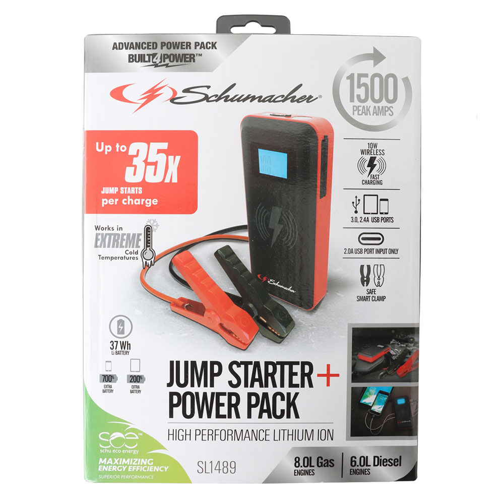 Schumacher SL1489 Lithium Ion Jump Starter/Power Pack 1500A