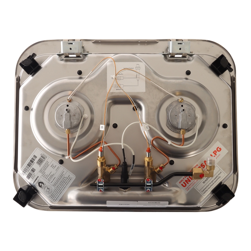 Dometic 2 Burner Gas Stove with Glass Lid