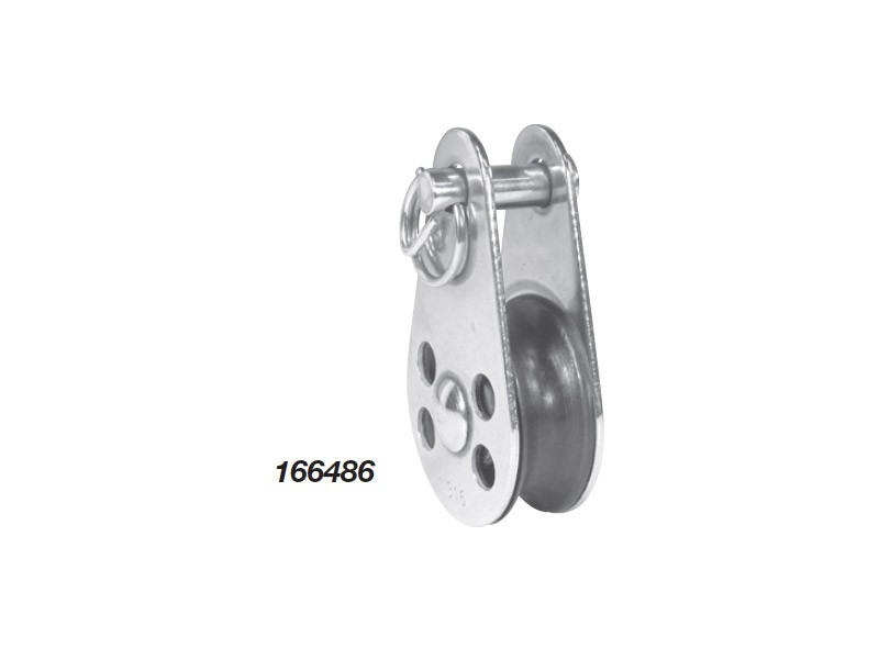 Stainless Steel Single Block with Black Nylon Sheave - Rivet