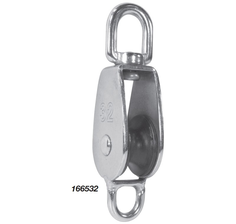 Stainless Steel Single Block and Becket - 32mm Sheave 