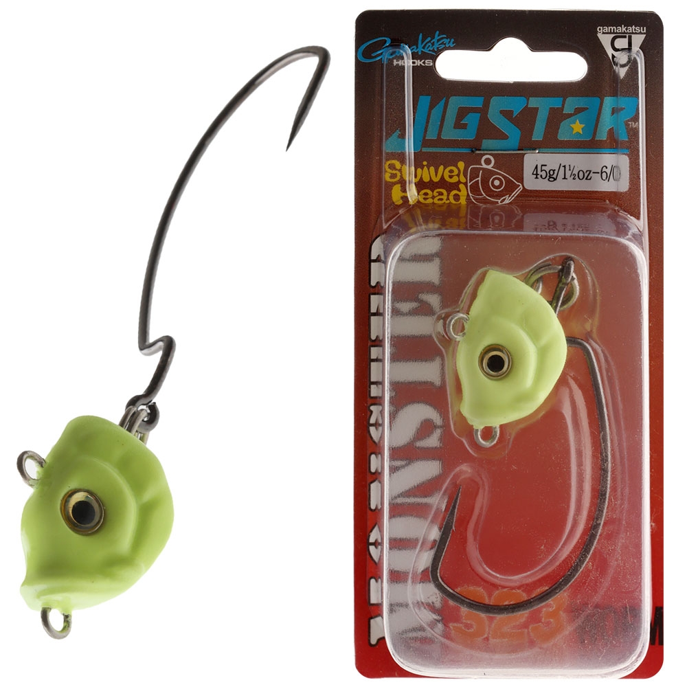 Jig Star Monster Swivel Jig Head Lumo Rigged 6/0 45g