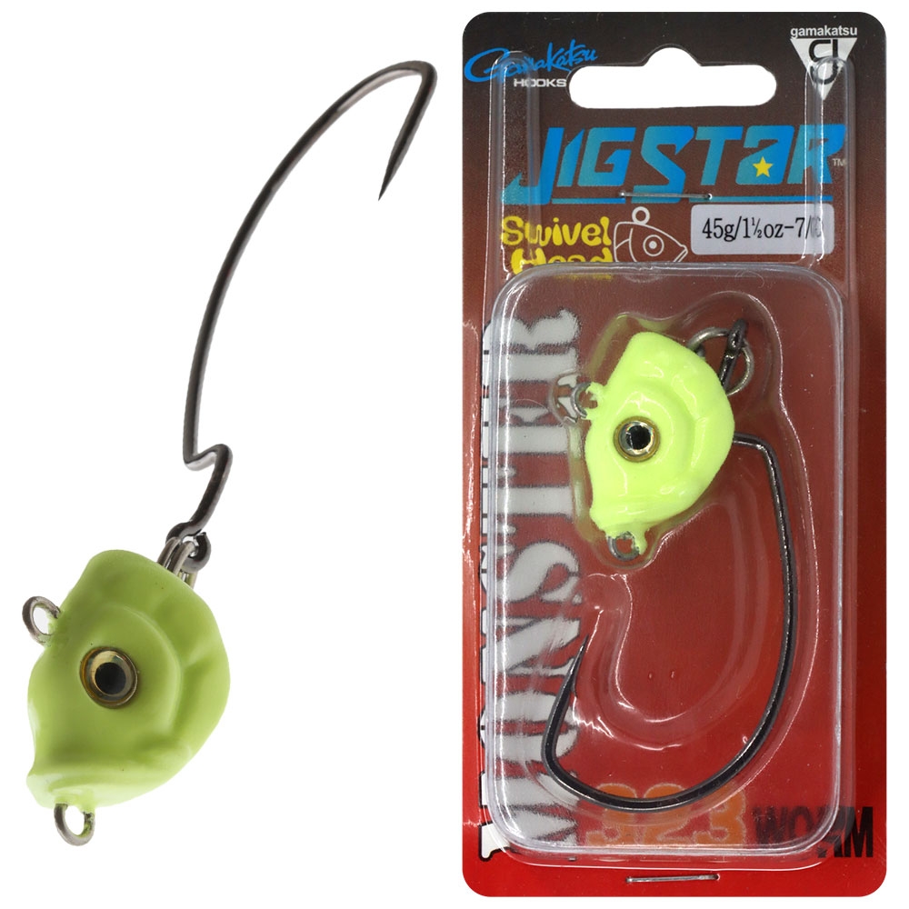 Jig Star Monster Swivel Jig Head Lumo Rigged 7/0 45g