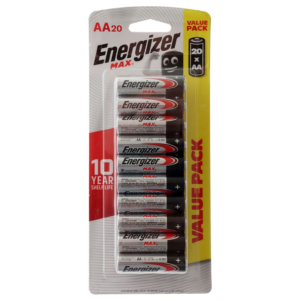 Energizer Max AA Alkaline Battery 20-Pack