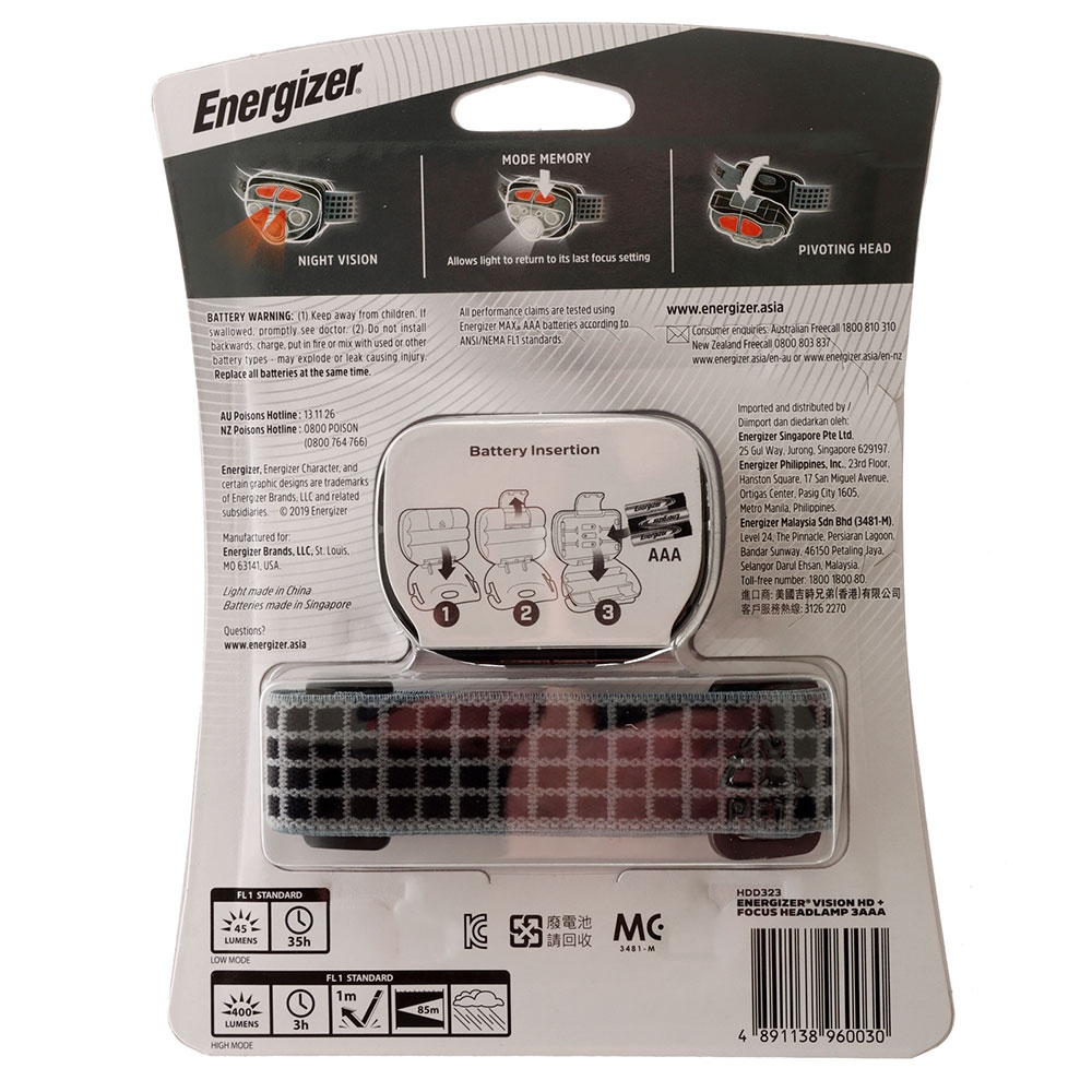 Energizer Vision HD+ Focus Headlamp 400LM