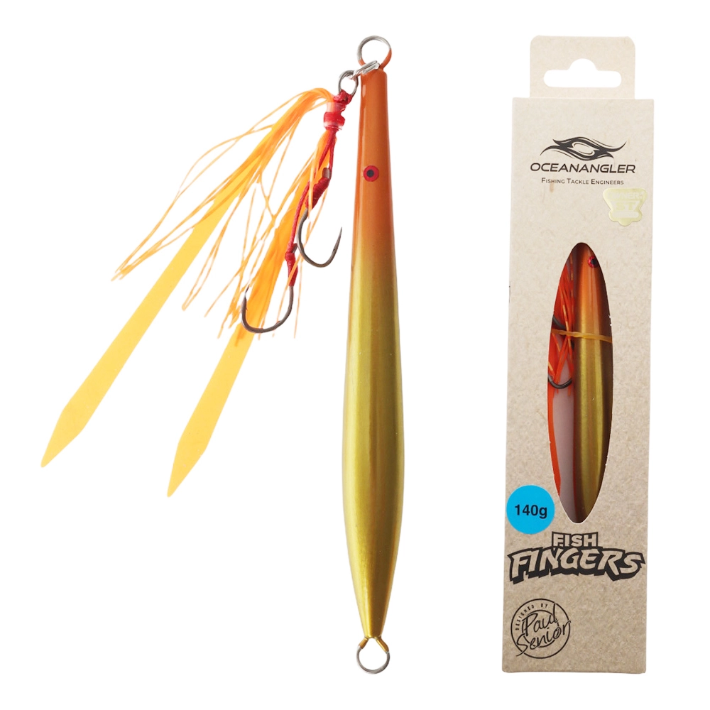 Ocean Angler Fish Fingers Jig 140g Orange Gold Ocean Angler Fish Fingers Jig 140g Orange Gold