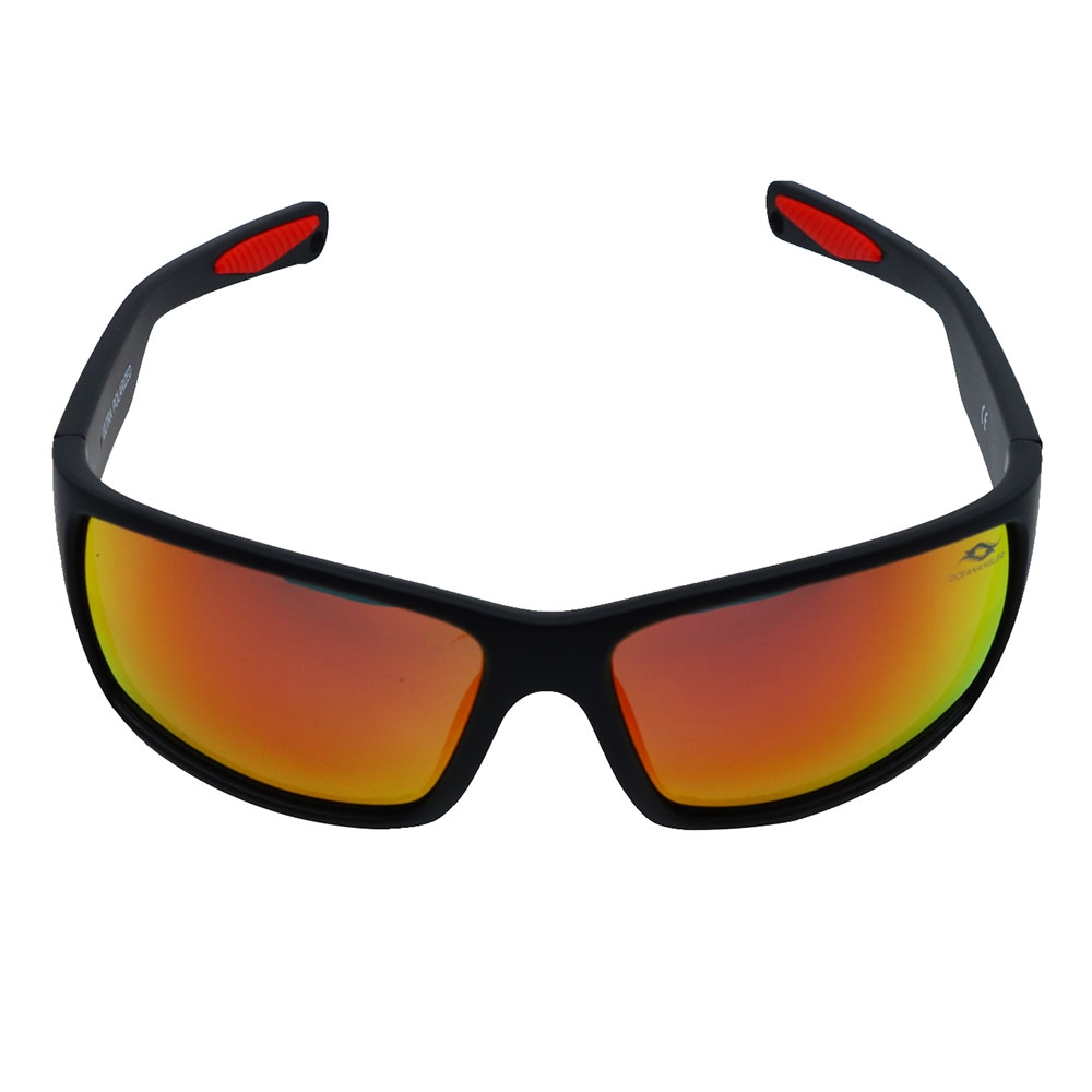 Ocean Angler Premium Polarised Sunglasses Matte Black Frame Red Tip