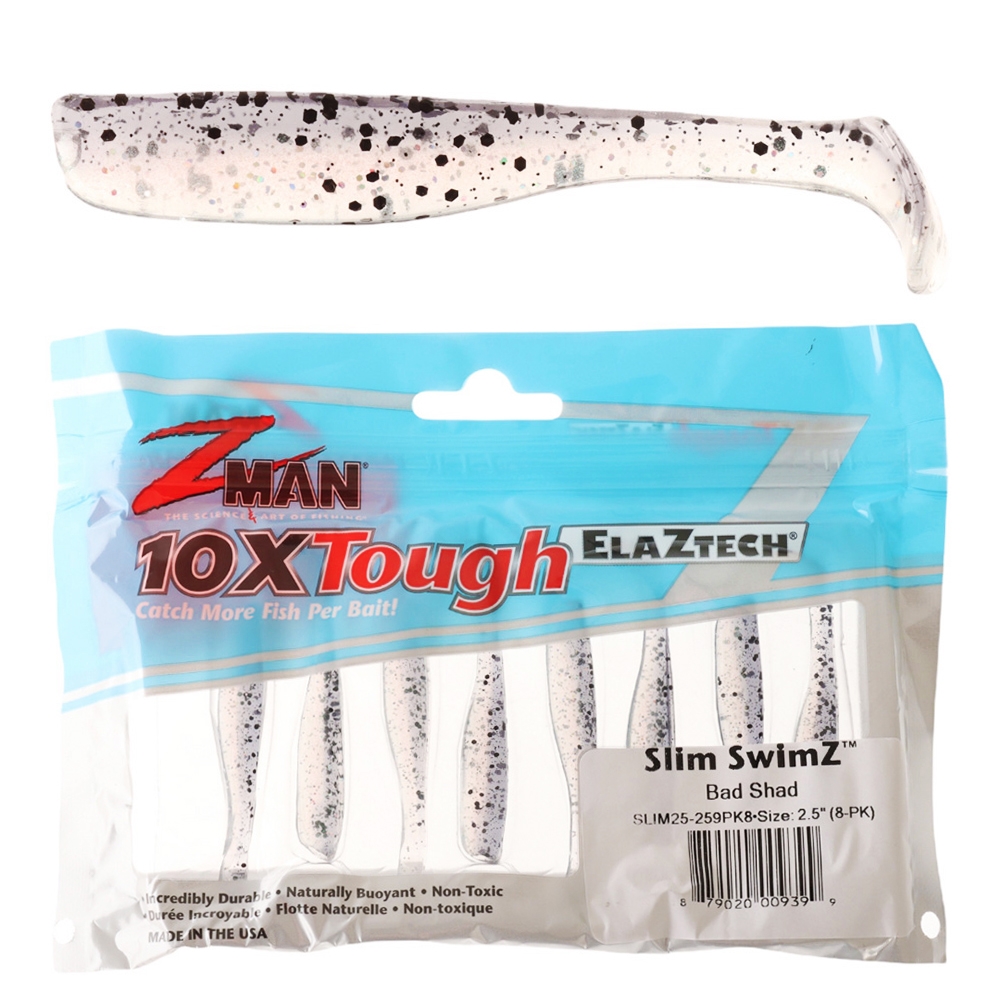 Z-Man Slim SwimZ Micro Soft Bait 6.35cm Qty 8 Bad Shad