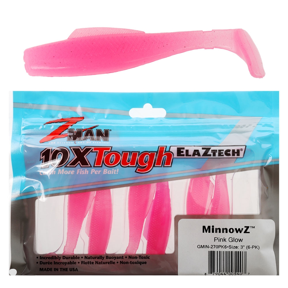 Z-Man MinnowZ Soft Bait 7.6cm Qty 6 Pink Glow