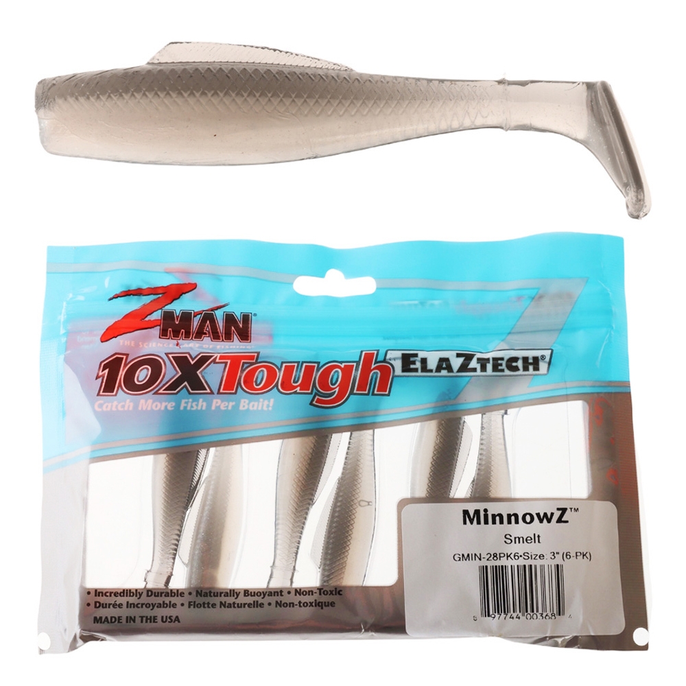 Z-Man MinnowZ Soft Bait 7.6cm Qty 6 Smelt