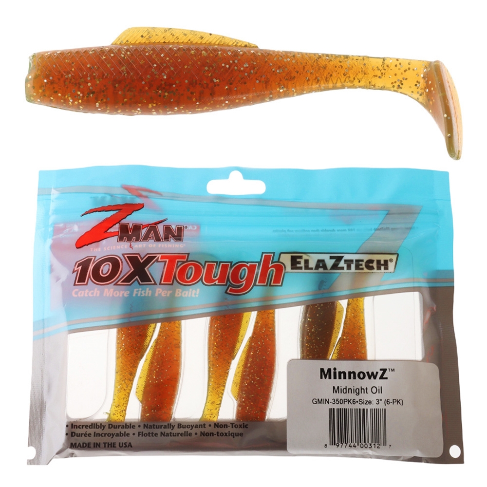 Z-Man MinnowZ Soft Bait 7.6cm Qty 6 Midnight Oil