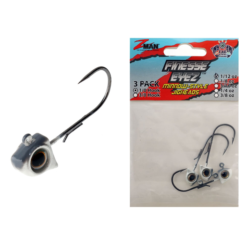 Z-Man Finesse EyeZ Jig Heads 1/0 2.4g Smelt Qty 3
