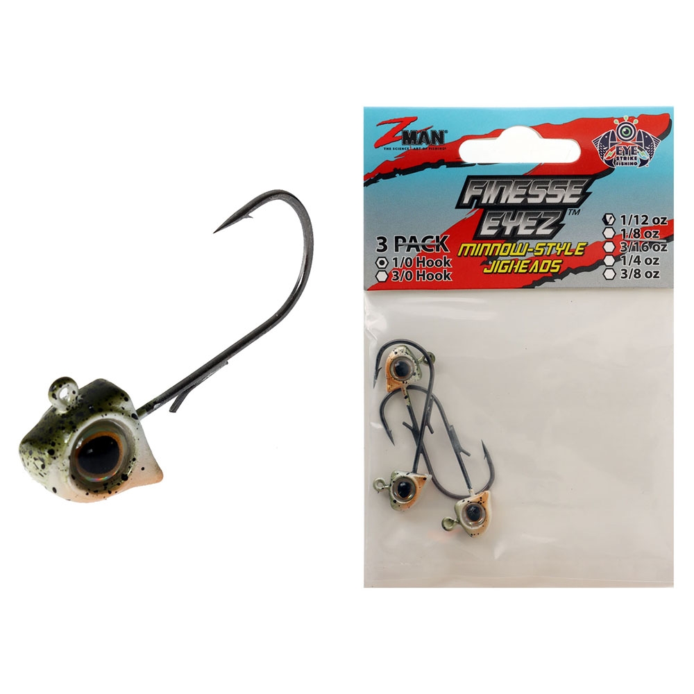 Z-Man Finesse EyeZ Jig Heads 1/0 2.4g Greenback Qty 3