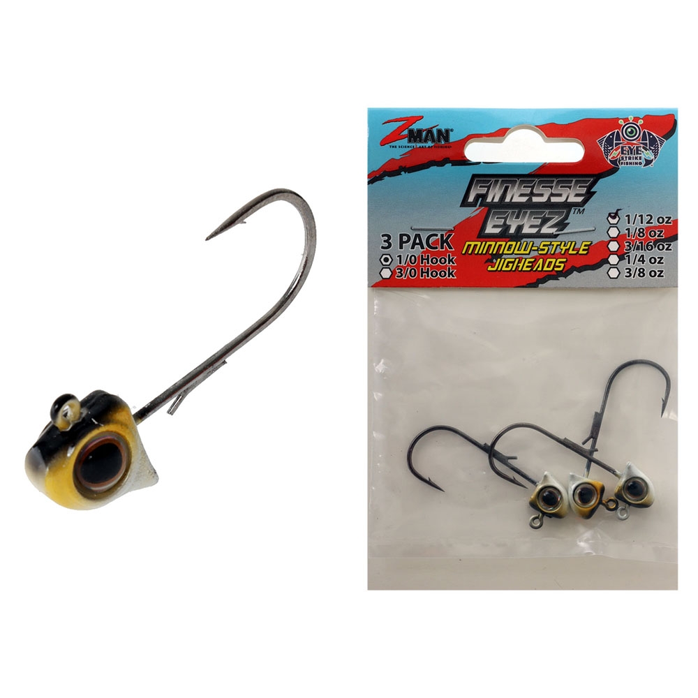 Z-Man Finesse EyeZ Jig Heads 1/0 2.4g Shiner Qty 3