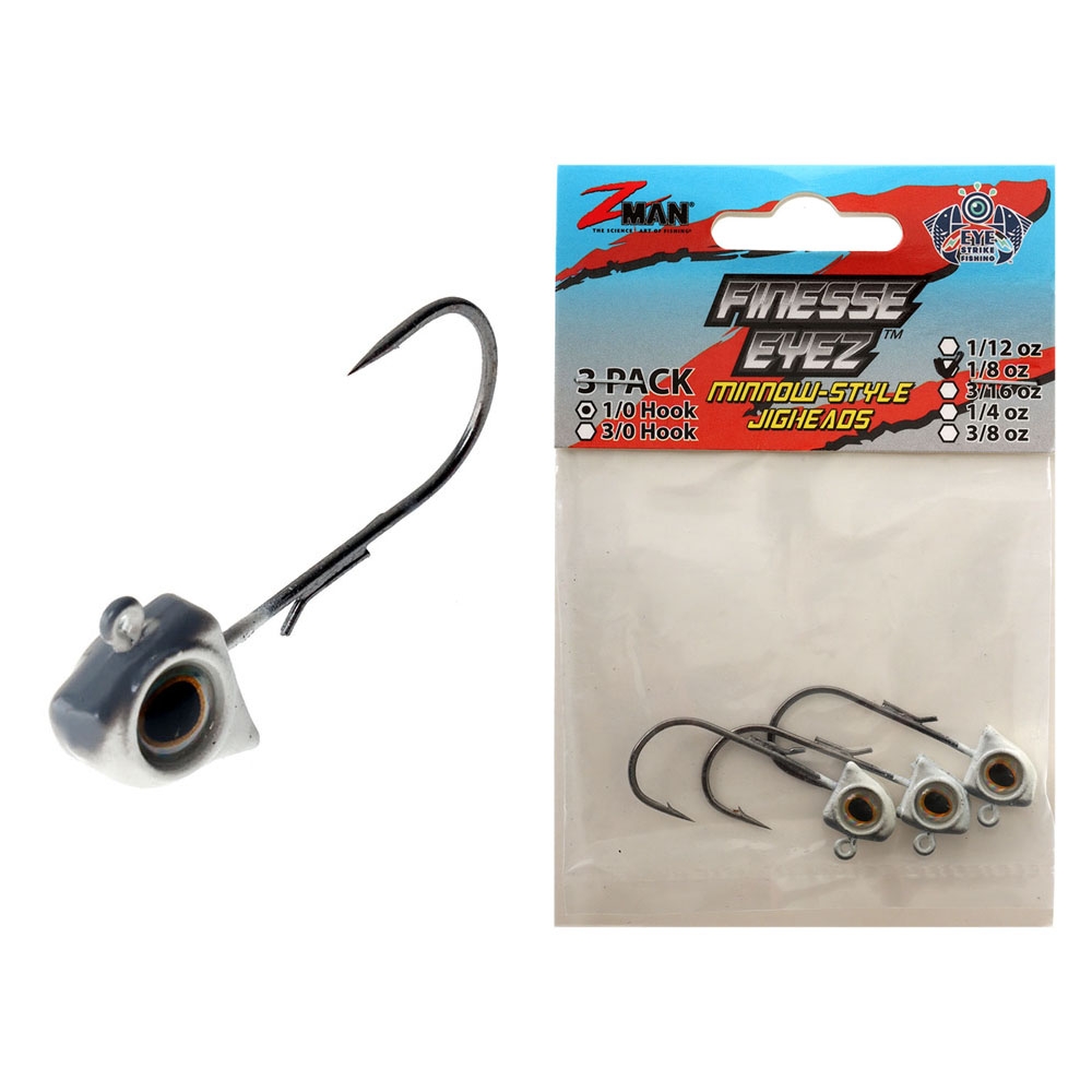 Z-Man Finesse EyeZ Jig Heads 1/0 3.5g Smelt Qty 3