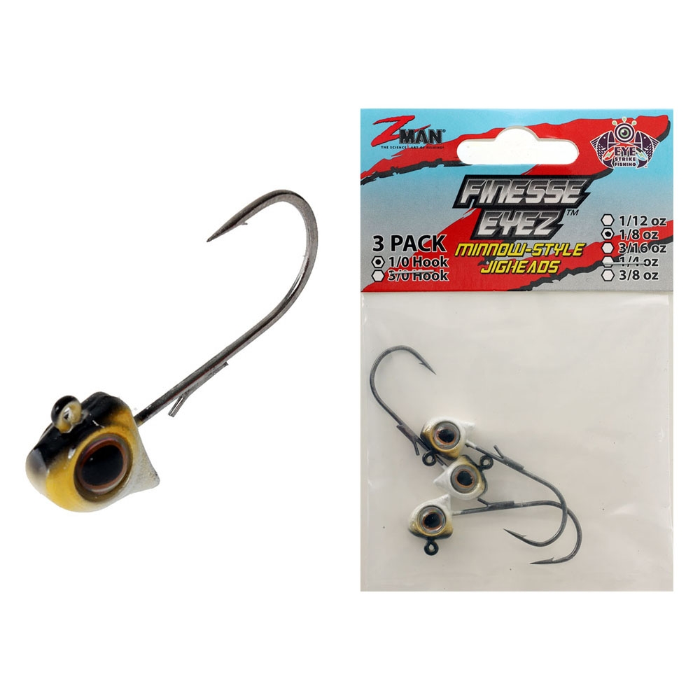 Z-Man Finesse EyeZ Jig Heads 1/0 3.5g Shiner Qty 3