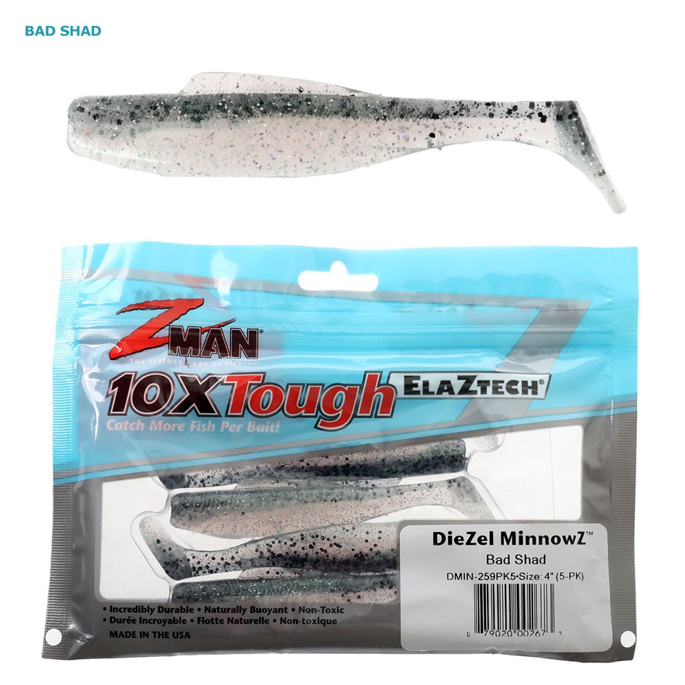 Z-Man DieZel MinnowZ Soft Bait 4in/10cm Qty 5