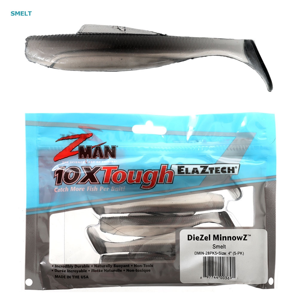 Z-Man DieZel MinnowZ Soft Bait 4in/10cm Qty 5