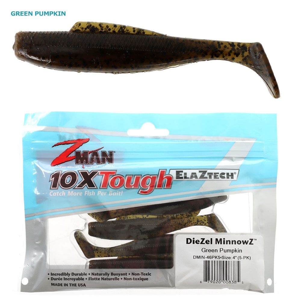Z-Man DieZel MinnowZ Soft Bait 4in/10cm Qty 5