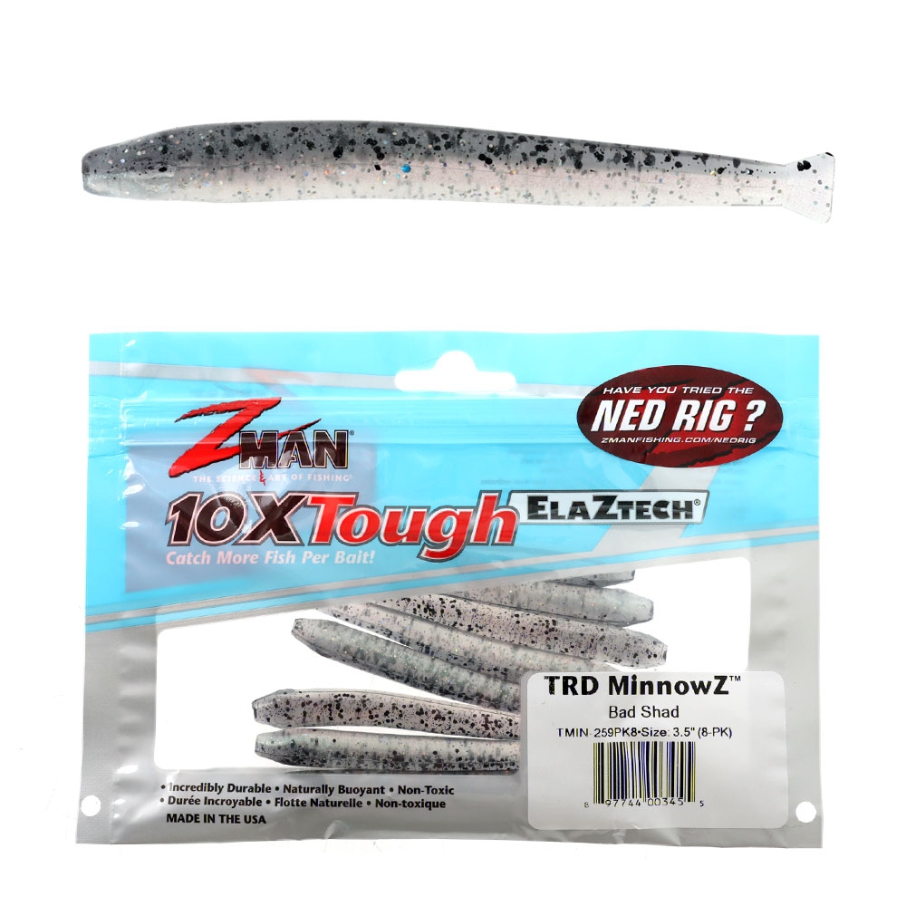 Z-Man TRD MinnowZ Micro Soft Bait 8.89cm Bad Shad Qty 8