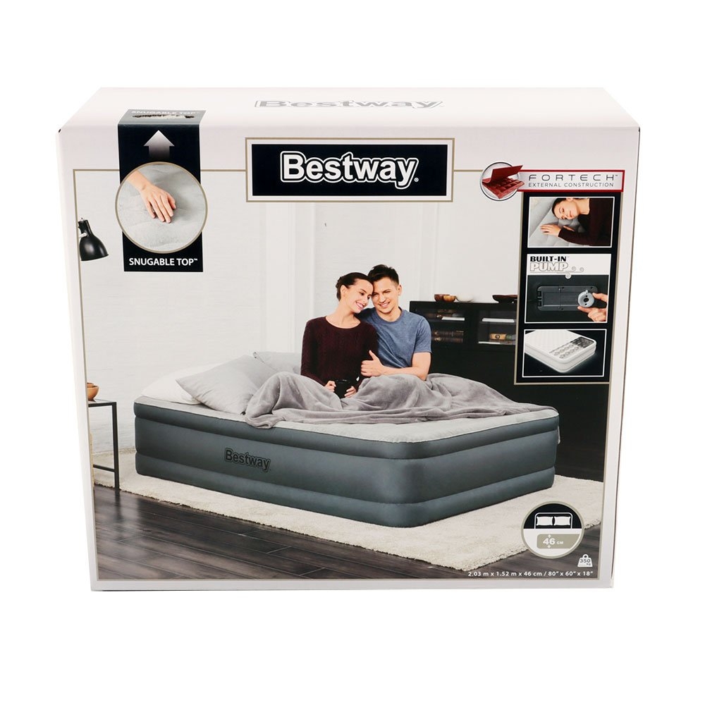 Bestway Fortech Snuggable Top Queen Airbed with Built-In AC Pump